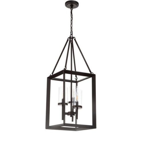 Jonathan Y Lighting Anna 3 Light 12" Wide Led Taper Candle Pendant, Bronze - Lot 756