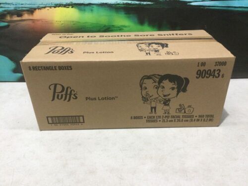 Puffs Plus Lotion Facial Tissue, 8 Rectangle Boxes - Lot 856