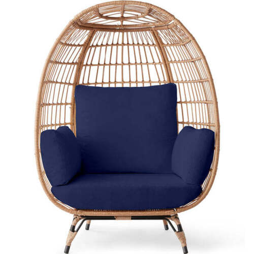 Wicker Egg Chair Oversized Indoor Outdoor Patio Lounger - Lot 4