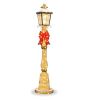 Large Outdoor Christmas Lamppost Decoration, 6ft Tall with Lighted Bow, 100 LEDs - Thumbnail 1