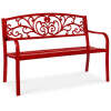 Steel Bench for Outdoor, Patio, Garden w/ Floral Design - 50in - Thumbnail 1