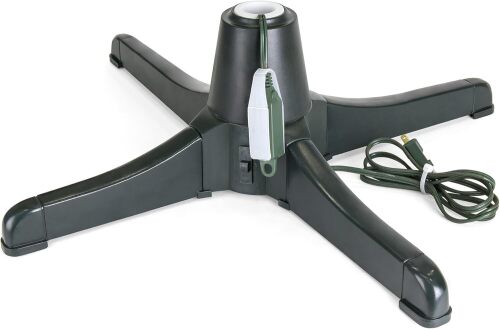 360-Degree Rotating Adjustable Christmas Tree Stand for Up to 7.5ft Artificial Tree w/ 3 Settings, 3 Built-in Electrical Outlets - Lot 6330