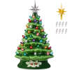 Pre-Lit Ceramic Tabletop Christmas Tree with Lights- 15in - Thumbnail 1