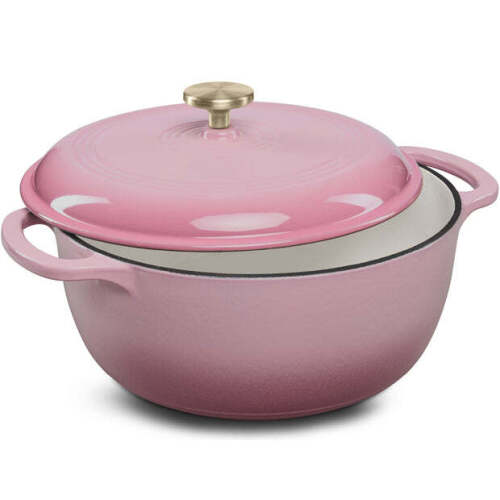 Cast-Iron Dutch Oven Kitchen Cookware w/ Enamel, Handles - 7.5qt - Lot 6455