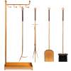 5-Piece Modern Contemporary Indoor Outdoor Fireplace Antique Tool Set - Thumbnail 1