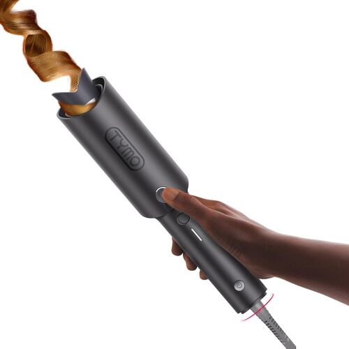 Automatic Rotating Curling Iron - TYMO CURLPRO Beach Waves Curling Wand, Portable Hair Curler, 500 Million Ionic, Dual Voltage & Lightweight for Travel, Ceramic Coating - Lot 6480