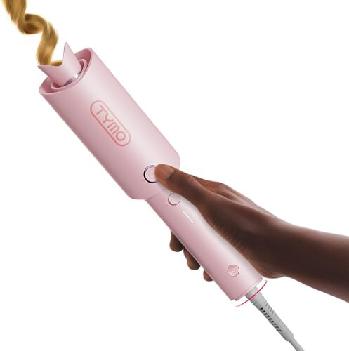 Automatic Rotating Curling Iron - TYMO CURLPRO Beach Waves Curling Wand, Portable Hair Curler, 500 Million Ionic, Dual Voltage & Lightweight for Travel, Ceramic Coating - Lot 6497