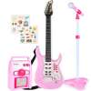 Kids Electric Guitar Toy Play Set w/ 6 Songs, Microphone, Amp - Thumbnail 1