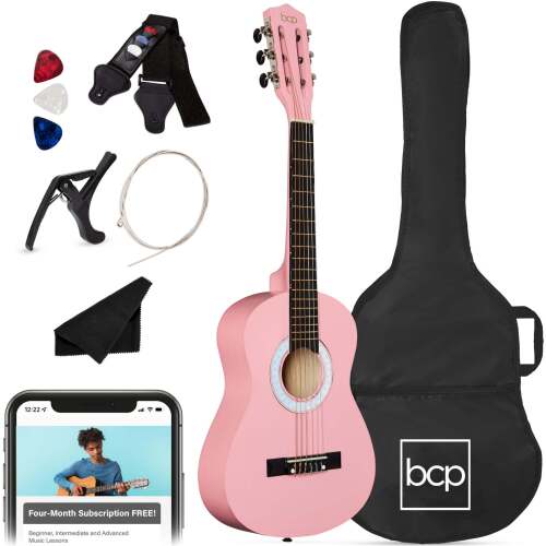 Beginner Acoustic Guitar Set w/ Case, Strap, Extra Strings - 38in - Lot 6530