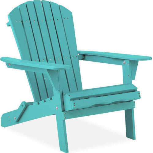 Folding Wooden Adirondack Chair, Accent Furniture w/ Natural Woodgrain - Lot 6545