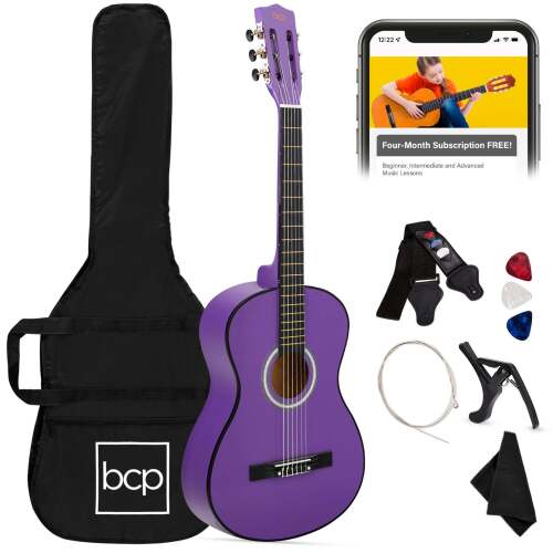 Beginner Acoustic Guitar Set w/ Case, Strap, Extra Strings - 38in - Lot 6570