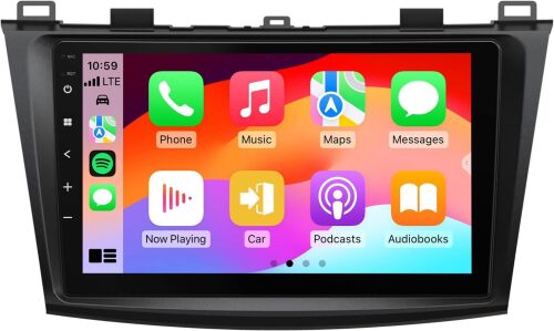 Car Stereo Android 14 Receiver for Mazda 3 2010-2013,Wireless CarPlay & Android Auto Headunit, 9" Touchscreen GPS Navigation,Bluetooth,AM/FM,SWC, 3G+32G - Lot 6596