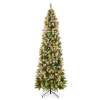 Pre-Lit Partially Flocked Spruce Pencil Tree w/ Berries, Pine Cones - Thumbnail 1