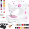 Compact Sewing Machine, 42-Piece Beginners Kit, Multifunctional Portable 6V Beginner Sewing Machine w/ 12 Stitch Patterns, Light, Foot Pedal, Storage Drawer - Thumbnail 1