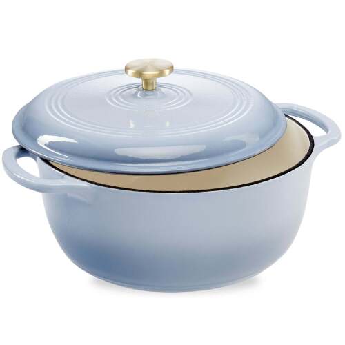 Cast-Iron Dutch Oven Kitchen Cookware w/ Enamel, Handles - 6qt - Lot 6737
