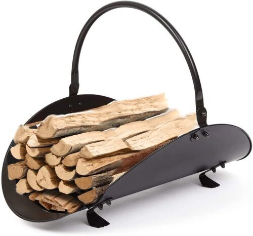 Rocky Mountain Goods Firewood Basket Holder Indoor - Decorative Finish Metal Log Holder - Fireplace Wood Rack is Ideal Size for Indoor use - Lot 6653