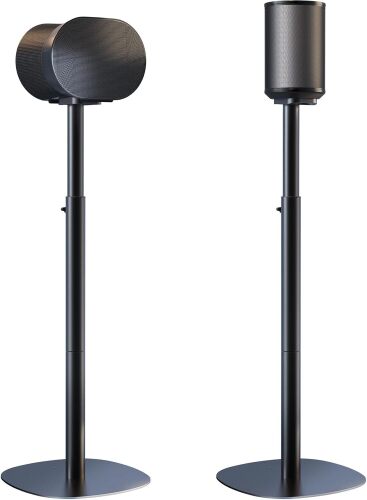 Speaker Stands for Sonos Era-100 & Era-300 - Height Adjustable Floor Stands 29.1''–39'', Dual-Mount Base for Space-Saving Placement, Concealed Cable Management, 11 lbs Max Load, 1 Pair, Black - Lot 10050