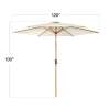 Outdoor Woodgrain Pattern Patio Umbrella Decoration w/ Tilt, Crank - 10ft - Thumbnail 2
