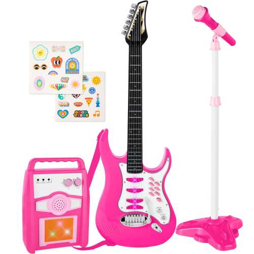 Kids Electric Guitar Toy Play Set w/ 6 Songs, Microphone, Amp - Lot 6781