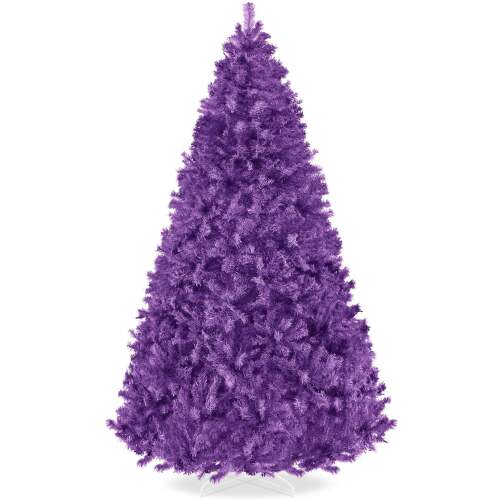 Artificial Purple Christmas Tree, Unlit Pine Design w/Easy Assembly - Lot 6793
