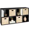 8-Cube Bookshelf, 13.5in Storage Display w/ Removable Panels, Customizable - Thumbnail 1