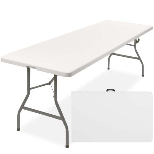 Portable Folding Plastic Dining Table w/ Handle, Lock - 8ft - Lot 6762