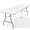 Portable Folding Plastic Dining Table w/ Handle, Lock - 8ft - Thumbnail 1
