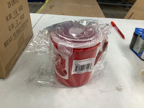 Pack of 20, Microwave Soup Mug with Lid and Steam Release Vent - Lot 6759