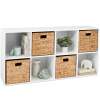 8-Cube Bookshelf, 11in Storage Display w/ Removable Panels, Customizable - Thumbnail 1