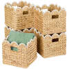 Scalloped 12x12 Hyacinth Storage Basket Set of 5 - Thumbnail 1