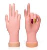 2 Pack Practice Nail Tips Art Trainer Training Hand Tool Flexible Bendable Movable Fake Mannequin Right Hands Manicure Tool - Thumbnail 1