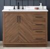Glacier Bay Huckleberry 42 in. Single Sink Spiced Walnut Bath Vanity with White Engineered Stone Top - Thumbnail 1