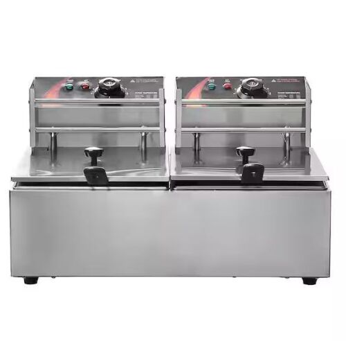 VEVOR 18.2 qt. Capacity Commercial Electric Deep Fryer, Removable Lid, Adjustable Thermostat - Lot 75JF