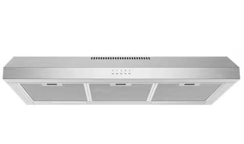 36 in. 600 CFM Convertible Ductless Under Cabinet Range Hood With 3 Speed Exhaust Fan and 2 LED Lights, Stainless Steel - Lot 102JF