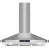 Cosmo 36 in. Vista Collection 380 CFM Ducted Wall Mount Range Hood, Touch Controls, LED Lights, Stainless Steel - Thumbnail 1