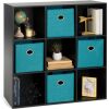 9-Cube Bookshelf Storage Display w/ 3 Removable Panels, Customizable Design - Thumbnail 1