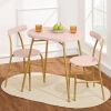 3-Piece Oval Dining Table Set, Small Kitchen Set w/ 2 Chairs - Thumbnail 1