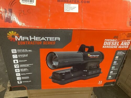 Mr. Heater Contractor Series 80,000 BTU Black Forced Air Kerosene/Diesel Outdoor Space Heater with Thermostat - Lot 315JF