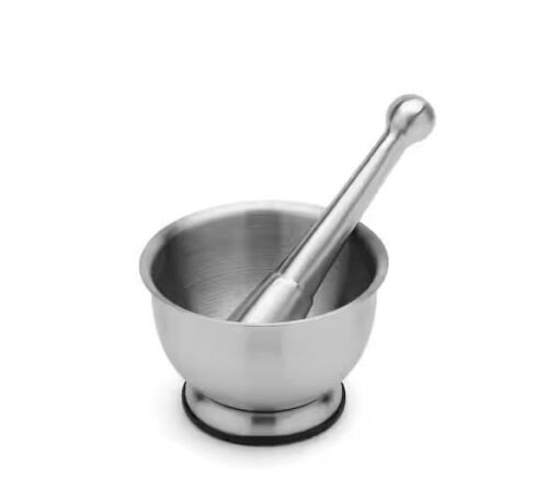 Fox Run 4.7 in. x 3.3 in. Stainless Steel Mortar and Pestle - Lot 322JF