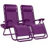Set of 2 Adjustable Zero Gravity Patio Chair Recliners w/ Cup Holders - Thumbnail 1