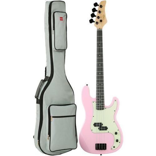Full Size Beginner 4-String Electric Guitar Bass Guitar w/ Padded Case - Lot 344