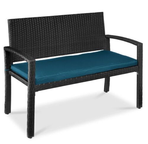 2-Person Wicker Porch Bench for Outdoor, Garden w/ 700lb Capacity - 47in - Lot 374