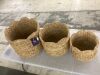 Scalloped 3PC Water Hyacinth Nesting Baskets - Thumbnail 3