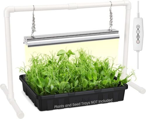 SOLIGT 2FT LED Full Spectrum Seedling Grow Lights with 4 Brightness & 8/12/18H On Timer, Adjustable Height Stand - Lot 531