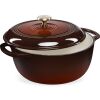 Cast-Iron Dutch Oven Kitchen Cookware w/ Enamel, Handles - 6qt - Thumbnail 1