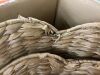 Scalloped 3PC Water Hyacinth Nesting Baskets - Light Damage to 1 Basket - Thumbnail 4