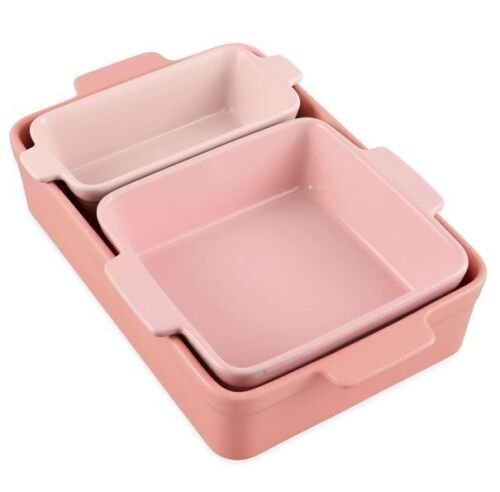 3-Piece Ceramic Bakeware Set, Stoneware Baking Dishes, Casserole Serving Set - Lot 607