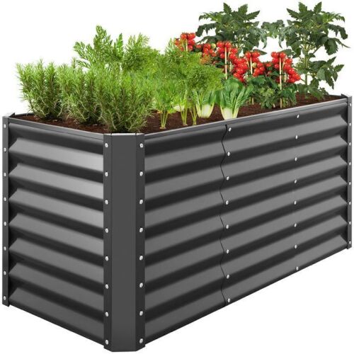 Outdoor Metal Raised Garden Bed for Vegetables, Flowers, Herbs - 4x2x2ft - Lot 619