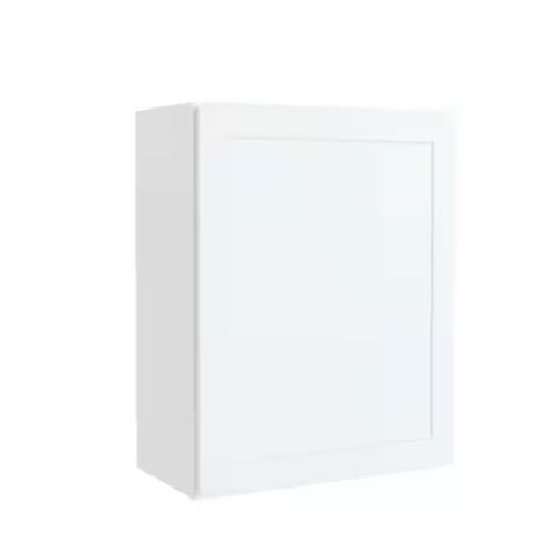 Hampton Bay Courtland 24 in. W x 12 in. D x 30 in. H Assembled Shaker Wall Kitchen Cabinet in Polar White - Lot 706JF