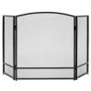 3-Panel Simple Steel Mesh Fireplace Screen w/ Worn Finish - 47.5x27.25in - Thumbnail 1
